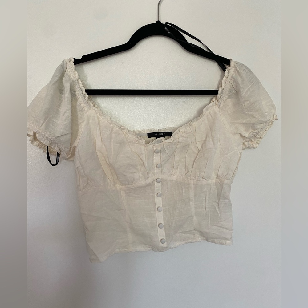 Ivory Forever 21 Crop Top